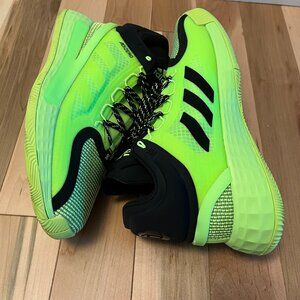 Men's Adidas Adizero Neon Green High-Top Sneaker, size 10.5